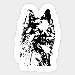 German Shepherd Pen and Ink Art Sticker